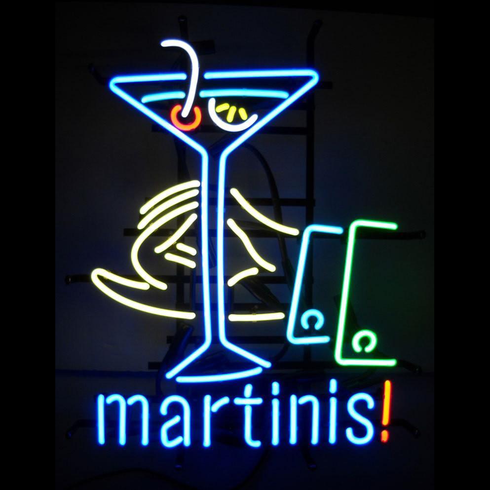 Martinis Tall Glass Neon Sign